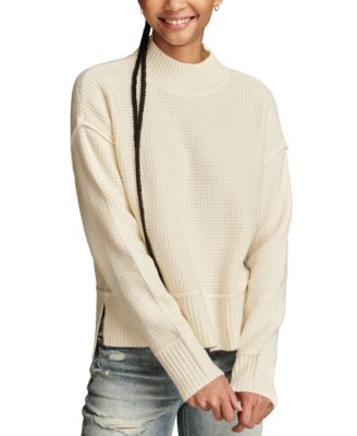 Lucky Brand - Women's Mock Neck Waffle-Knit Sweater