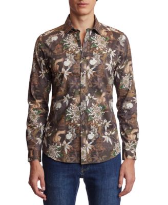 Paisley & Gray - Men's Spread-Collar Floral Shirt