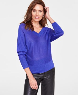 I.N.C. International Concepts - Women's Metallic Dolman-Sleeve Top