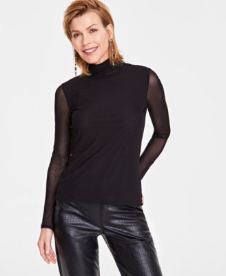 I.N.C. International Concepts - Women's Mesh Turtleneck, Created for Macy's