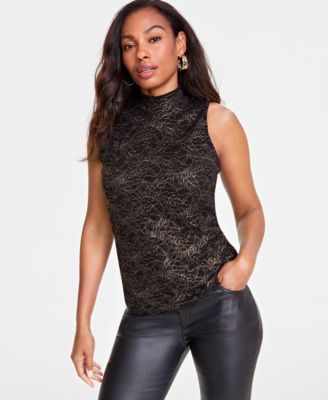 I.N.C. International Concepts - Women's Metallic Lace Sleeveless Top