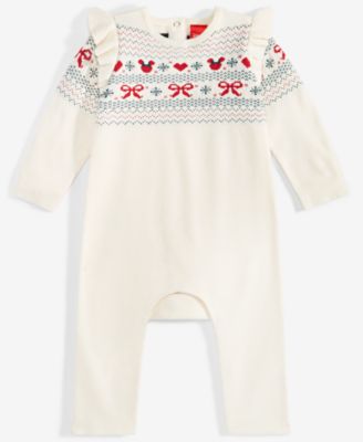 Disney - Baby Girls Minnie Mouse Fair Isle Knit One-Piece