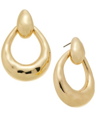 Style & Co - Gold-Tone Open Doorknocker Drop Earrings
