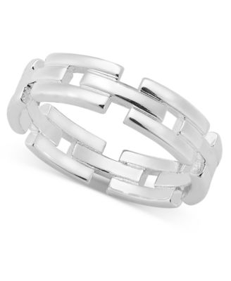 On 34th - Silver-Tone Openwork Bar Band Ring