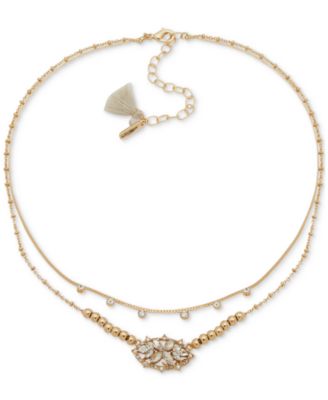 lonna & lilly - Gold-Tone Crystal Snowflake Layered Necklace, 16" + 3" extender