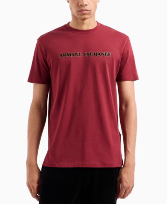 A|X Armani Exchange - Men's Short Sleeve Crewneck Flocked Logo T-Shirt