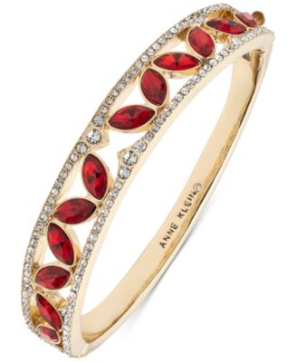 Anne Klein - Gold-Tone Pav&eacute; & Color Navette Crystal Bangle Bracelet