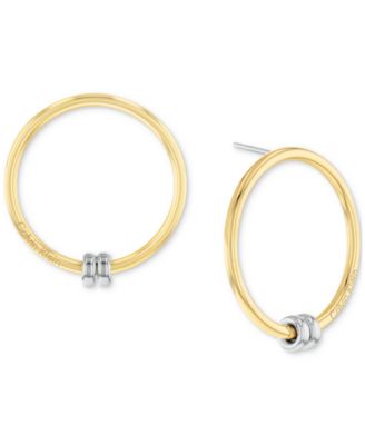 Calvin Klein - Two-Tone Stainless Steel Double Ring Front-Facing Hoop Earrings