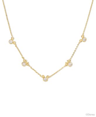 Kendra Scott - 14k Gold-Plated Cubic Zirconia Mickey & Minnie Mouse 19" Adjustable Statement Necklace