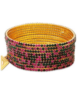 GUESS - Gold-Tone 10-Pc. Set Crystal & Stone Stretch Bracelets