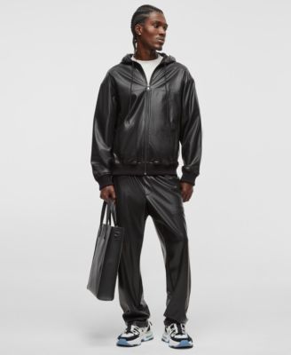 Mode of One - Men's Faux-Leather Hoodie