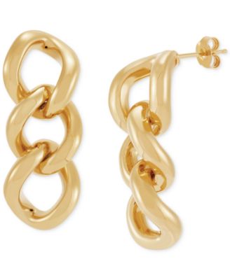 Macy's - Polished Triple Link Drop Earrings in 18k Gold-Plated Sterling Silver