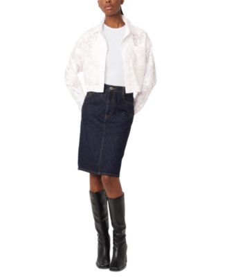 Frank And Oak - Women's Jacquard Button-Front Cropped Shirt