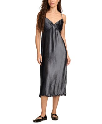 Lucky Brand - Women's Pleated V-Neck Sleeveless Slip Dress