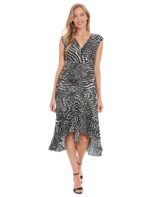 London Times - Petite Pleated High-Low A-Line Dress