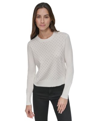 DKNY Jeans - Women's Studded Crewneck Sweater