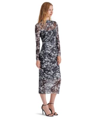Steve Madden - Women's Maureen Printed Ruched Midi Dress