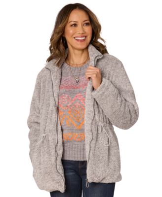 Democracy - Petite Stand-Collar Zip-Front Jacket
