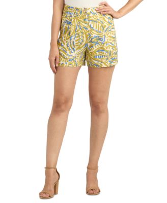 BCX - Juniors' Printed Double-Button Darted-Waist Shorts