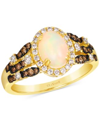Le Vian - Opal (5/8 ct. t.w.) & Diamond (1/2 ct. t.w.) Halo Ring in 14k Yellow Gold
