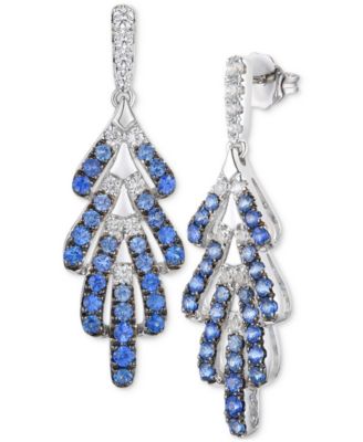 Le Vian - Denim Ombr&eacute; (1-1/4 ct. t.w.) & White Sapphire (3/8 ct. t.w.) Drop Earrings in 14k White Gold