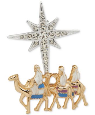 Anne Klein - Two-Tone Crystal Star Three Kings Pin