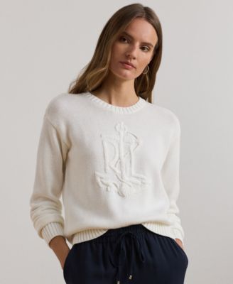 Lauren Ralph Lauren - Petite Anchor-Logo Combed Cotton Sweater