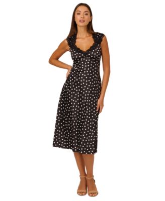 Adrianna by Adrianna Papell - Women's Polka-Dot Midi Dress