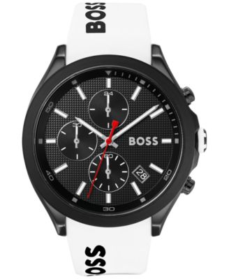 Hugo Boss - Men's Chronograph Velocity White Silicone Strap Watch 45mm