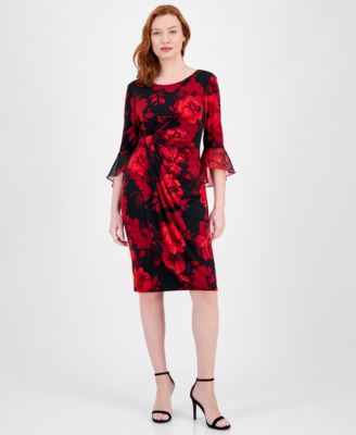 Connected - 3/4-Flounce-Sleeve Sheath Dress