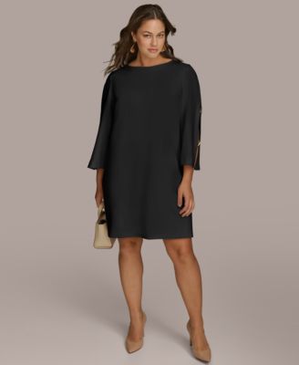 Donna Karan New York - Women's Boat-Neck Split-Sleeve Shift Dress