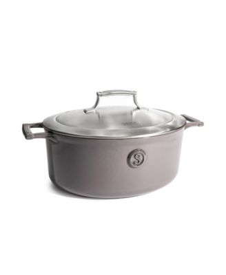 SAVEUR SELECTS - Selects 6-Qt. Cast Iron Oval Roaster with Stainless Steel Lid