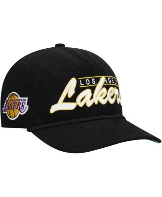 '47 Brand - Men's Black Los Angeles Lakers Double Header Sidepatch Cord Hitch Adjustable Hat