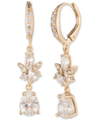 Givenchy - Gold-Tone Cubic Zirconia Double Drop Earrings