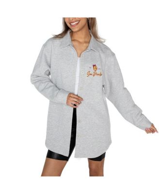 Gameday Couture - Women's Ash Arizona State Sun Devils Foundation Full-Button Long Sleeve Overshirt