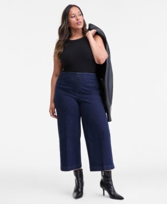 I.N.C. International Concepts - Plus Size Cropped Wide-Leg Pants