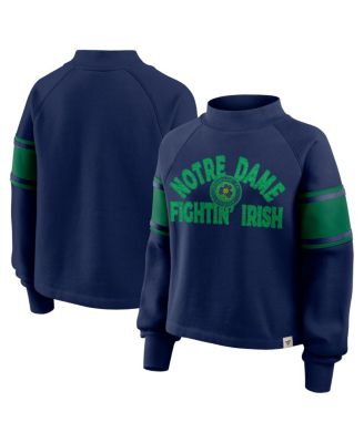 Fanatics - Women's Navy Notre Dame Fighting Irish Oversized Hometown Premium Punt Coverage Raglan Pullover Sweatshirt