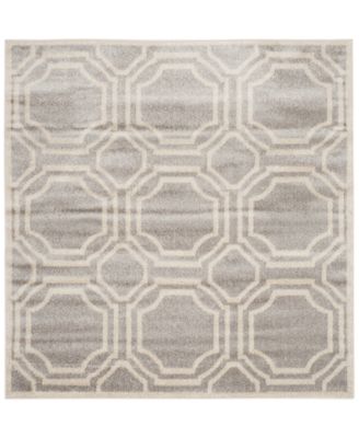 Safavieh - Amherst Indoor/Outdoor AMT411B Light Grey/Ivory 5' x 5' Square Area Rug