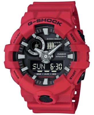 G-Shock - Men's Analog-Digital Red Resin Strap Watch 53x58mm GA700-4A