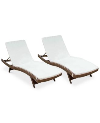 Noble House - Farron Set of 2 Cushion Adjustable Lounges, Quick Ship