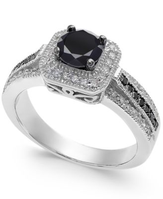 Macy's - Diamond Halo Ring (1 ct. t.w.) in Sterling Silver