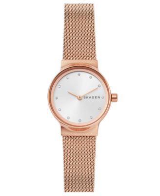 Skagen - Women's Freja Rose Gold-Tone Stainless Steel Bracelet Watch