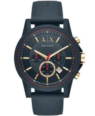 A|X Armani Exchange - Men's Chronograph Blue Silicone Strap Watch 47mm