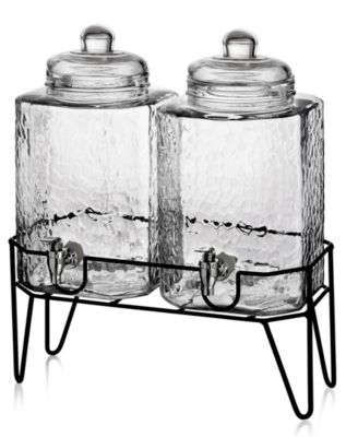 Style Setter - Hamburg Double 1.5-Gallon Beverage Dispenser Set with Stand