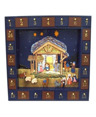 Kurt Adler - 16.75-Inch Nativity Advent Calendar, 25 Pieces