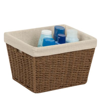Honey Can Do - Parchment Cord Tote with Liner, Brown