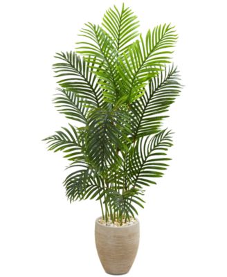 Nearly Natural - 5' Paradise Palm Artificial Tree in Sand-Colored Planter