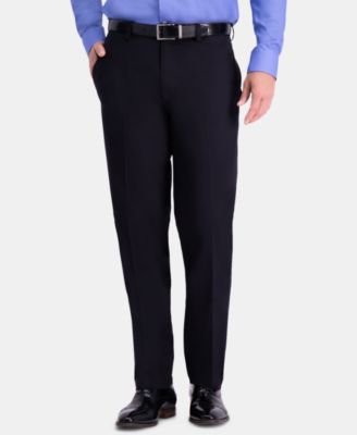 Haggar - Men's Premium Comfort Khaki Classic-Fit 2-Way Stretch Wrinkle Resistant Flat Front Stretch Casual Pants