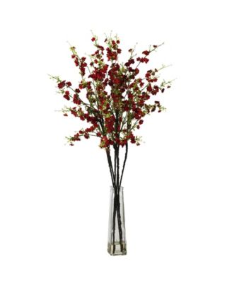 Nearly Natural - Cherry Blossoms w/Vase Silk Flower Arrangement