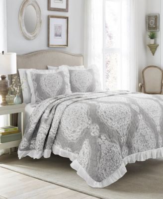 Lush Décor - Lucianna Ruffle Edge Cotton 3Pc Full/Queen Bedspread Set